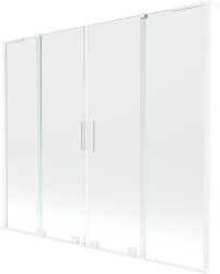 MEXEN/S - Velar L Duo dvojkrídlová posuvná vaňová zástena 200 x 150, transparent, biela (896-200-003-02-20)