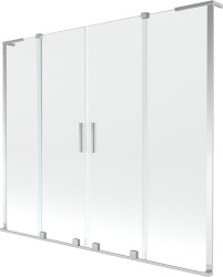 MEXEN/S - Velar L Duo dvojkrídlová posuvná vaňová zástena 200 x 150, transparent, chróm (896-200-003-02-01)