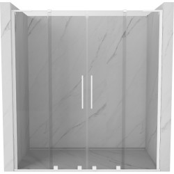 MEXEN/S - Velar L Duo posuvné sprchové dvere 200, transparent, biela (871-200-003-02-20)