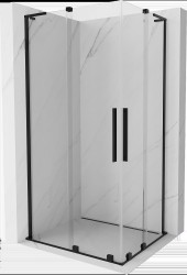 MEXEN/S - Velar L Duo sprchovací kút, posuvné dvere 90 x 80, transparent, čierna (871-090-080-02-03-70)