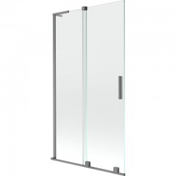 MEXEN/S - Velar L dvojkrídlová posuvná vaňová zástena 100 x 150, transparent, grafit metal (896-100-003-01-95)