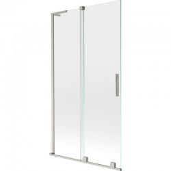 MEXEN/S - Velar L dvojkrídlová posuvná vaňová zástena 100 x 150, transparent, nikel kartáčovaný (896-100-003-01-97)