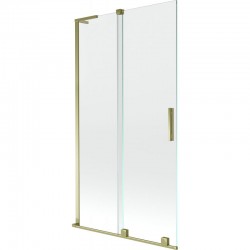 MEXEN/S - Velar L dvojkrídlová posuvná vaňová zástena 100 x 150, transparent, zlatá (896-100-003-01-50)