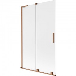 MEXEN/S - Velar L dvojkrídlová posuvná vaňová zástena 110 x 150, dekor, meď kartáčovaná (896-110-003-31-65)