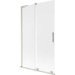 MEXEN/S - Velar L dvojkrídlová posuvná vaňová zástena 110 x 150, dekor, nikel kartáčovaný (896-110-003-31-97)