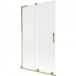 MEXEN/S - Velar L dvojkrídlová posuvná vaňová zástena 110 x 150, dekor, zlatá (896-110-003-31-50)