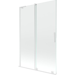 MEXEN/S - Velar L dvojkrídlová posuvná vaňová zástena 120 x 150, transparent, biela (896-120-003-01-20)