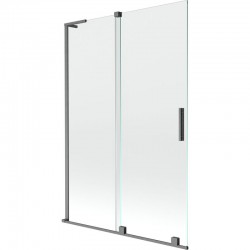 MEXEN/S - Velar L dvojkrídlová posuvná vaňová zástena 120 x 150, transparent, grafit kartáčovaná (896-120-003-01-66)