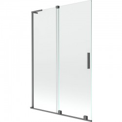 MEXEN/S - Velar L dvojkrídlová posuvná vaňová zástena 120 x 150, transparent, grafit metal (896-120-003-01-95)