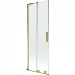 MEXEN/S - Velar L dvojkrídlová posuvná vaňová zástena 75 x 150, transparent, zlatá (896-075-003-01-50)