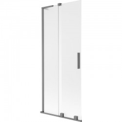 MEXEN/S - Velar L dvojkrídlová posuvná vaňová zástena 80 x 150, dekor, grafit metal (896-080-003-31-95)