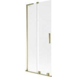 MEXEN/S - Velar L dvojkrídlová posuvná vaňová zástena 80 x 150, dekor, zlatá (896-080-003-31-50)