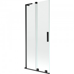 MEXEN/S - Velar L dvojkrídlová posuvná vaňová zástena 80 x 150, transparent, čierna (896-080-003-01-70)