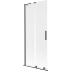 MEXEN/S - Velar L dvojkrídlová posuvná vaňová zástena 85 x 150, dekor, grafit metal (896-085-003-31-95)