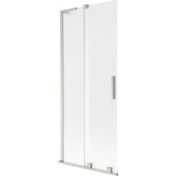 MEXEN/S - Velar L dvojkrídlová posuvná vaňová zástena 85 x 150, dekor, nikel kartáčovaný (896-085-003-31-97)