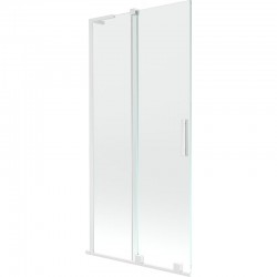 MEXEN/S - Velar L dvojkrídlová posuvná vaňová zástena 95 x 150, transparent, biela (896-095-003-01-20)