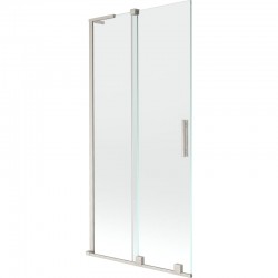 MEXEN/S - Velar L dvojkrídlová posuvná vaňová zástena 95 x 150, transparent, nikel kartáčovaný (896-095-003-01-97)