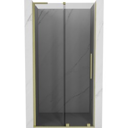 MEXEN/S - Velar L posuvné sprchové dvere 100, grafit, zlatá kartáčovaná (871-100-003-41-55)