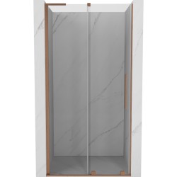 MEXEN/S - Velar L posuvné sprchové dvere 100, transparent, meď kartáčovaná (871-100-003-01-65)