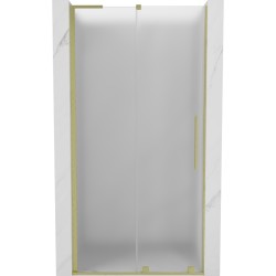 MEXEN/S - Velar L posuvné sprchové dvere 120, dekor, zlatá kartáčovaná (871-120-003-31-55)