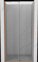 MEXEN/S - Velar L posuvné sprchové dvere 120, transparent, meď kartáčovaná (871-120-003-01-65)