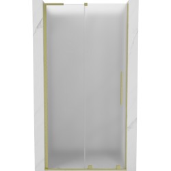 MEXEN/S - Velar L posuvné sprchové dvere 90, dekor, zlatá kartáčovaná (871-090-003-31-55)