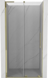 MEXEN/S - Velar L posuvné sprchové dvere 90, transparent, zlatá (871-090-003-01-50)