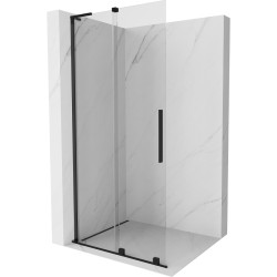 MEXEN/S - Velar L Sprchová zástena posuvná Walk-in 100 x 200, transparent 8 mm, čierna (871-100-003-03-70)