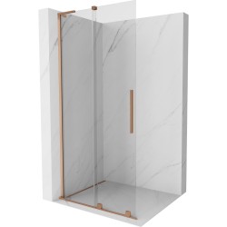 MEXEN/S - Velar L Sprchová zástena posuvná Walk-in 100 x 200, transparent 8 mm, meď kartáčovaná (871-100-003-03-65)