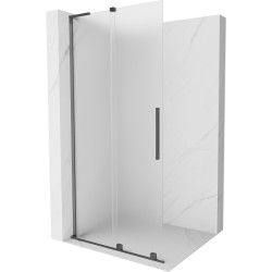 MEXEN/S - Velar L Sprchová zástena posuvná Walk-in 110 x 200, dekor 8 mm, grafit kartáčovaná (871-110-003-33-66)