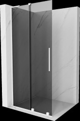 MEXEN/S - Velar L Sprchová zástena posuvná Walk-in 110 x 200, grafit 8 mm, biela (871-110-003-43-20)