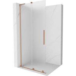 MEXEN/S - Velar L Sprchová zástena posuvná Walk-in 90 x 200, dekor 8 mm, meď kartáčovaná (871-090-003-33-65)