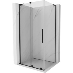 MEXEN/S - Velar L sprchovací kút, posuvné dvere 120 x 110, transparent, čierna (871-120-110-03-70)