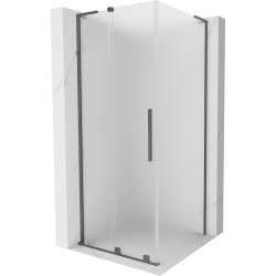 MEXEN/S - Velar L sprchovací kút, posuvné dvere 90 x 90, dekor, grafit metal (871-090-090-33-95)