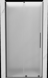 MEXEN/S - Velár posuvné sprchové dvere 100, dekor, grafit kartáčovaná (871-100-000-31-66)
