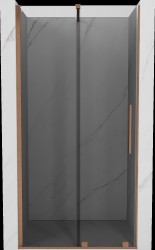 MEXEN/S - Velár posuvné sprchové dvere 100, grafit, meď kartáčovaná (871-100-000-41-65)