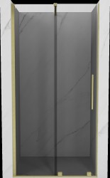 MEXEN/S - Velár posuvné sprchové dvere 100, grafit, zlatá kartáčovaná (871-100-000-41-55)