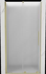 MEXEN/S - Velár posuvné sprchové dvere 110, dekor, zlatá kartáčovaná (871-110-000-31-55)