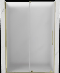 MEXEN/S - Velár posuvné sprchové dvere 140, dekor, zlatá (871-140-000-31-50)