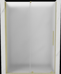 MEXEN/S - Velár posuvné sprchové dvere 140, dekor, zlatá kartáčovaná (871-140-000-31-55)