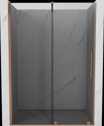MEXEN/S - Velár posuvné sprchové dvere 140, grafit, meď kartáčovaná (871-140-000-41-65)