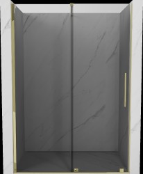 MEXEN/S - Velár posuvné sprchové dvere 140, grafit, zlatá (871-140-000-41-50)