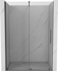 MEXEN/S - Velár posuvné sprchové dvere 140, transparent, grafit kartáčovaná (871-140-000-01-66)