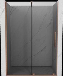 MEXEN/S - Velár posuvné sprchové dvere 150, grafit, meď kartáčovaná (871-150-000-41-65)