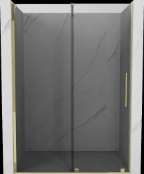 MEXEN/S - Velár posuvné sprchové dvere 150, grafit, zlatá (871-150-000-41-50)