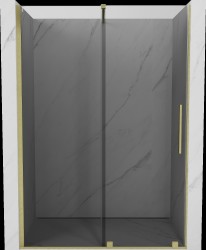 MEXEN/S - Velár posuvné sprchové dvere 150, grafit, zlatá kartáčovaná (871-150-000-41-55)