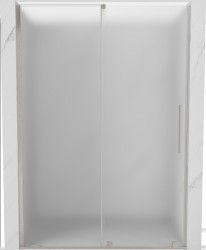 MEXEN/S - Velár posuvné sprchové dvere 160, dekor, nikel kartáčovaný (871-160-000-31-97)