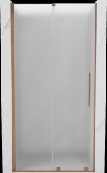 MEXEN/S - Velár posuvné sprchové dvere 90, dekor, meď kartáčovaná (871-090-000-31-65)