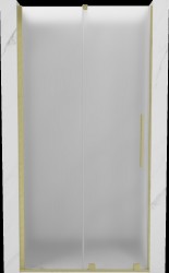 MEXEN/S - Velár posuvné sprchové dvere 90, dekor, zlatá kartáčovaná (871-090-000-31-55)