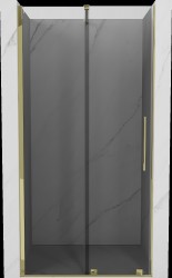MEXEN/S - Velár posuvné sprchové dvere 90, grafit, zlatá (871-090-000-41-50)